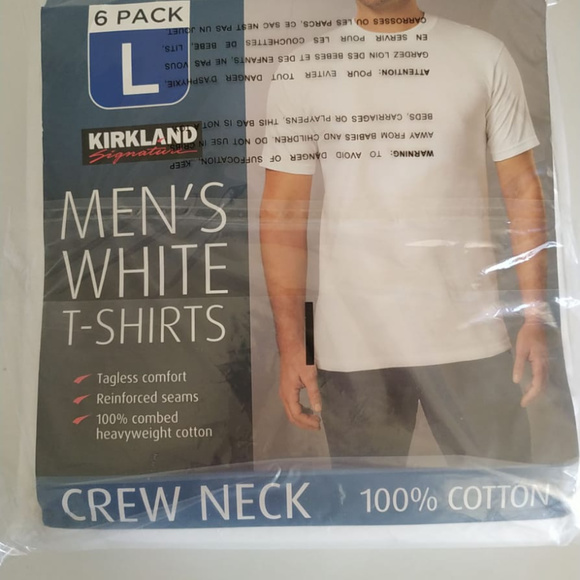Kirkland Signature Shirts Kirkland Mens Crew Neck Tee 6 Packwhite Poshmark